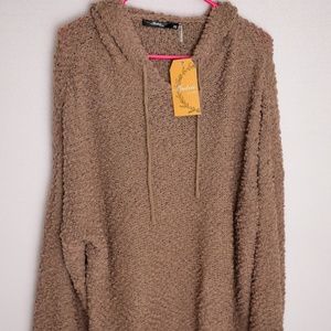 Oversized popcorn sweater hoodie